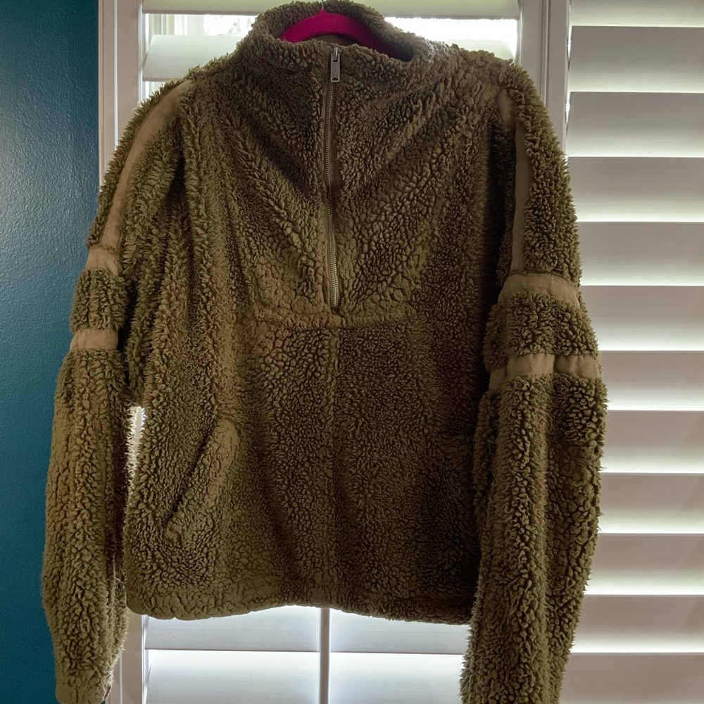 Free People large Olive Green Sherpa Jacket